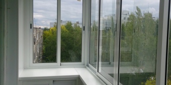 Холодное остекление Г - образного балкона